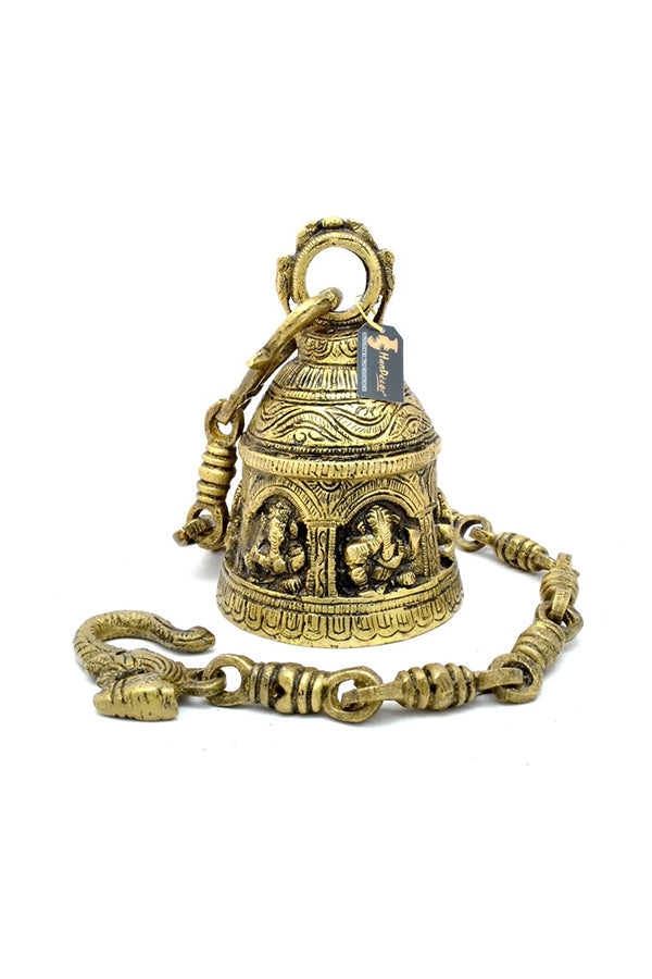 Brass Hanging Bell with Chain, Chain for Home Temple, Door