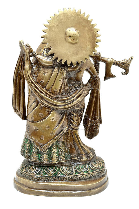 Brass Radha Krishna Idol For Home Decor, Standard, 1 Piece(Design 99)