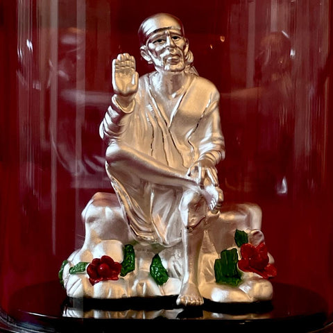 999 Pure Silver Oval Shaped Sai Baba Idol