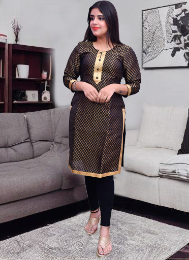 Designer Black Color Indian Ethnic Kurti For Casual & Party Wear (K762)