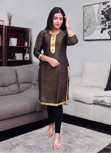 Designer Black Color Indian Ethnic Kurti For Casual & Party Wear (K762)