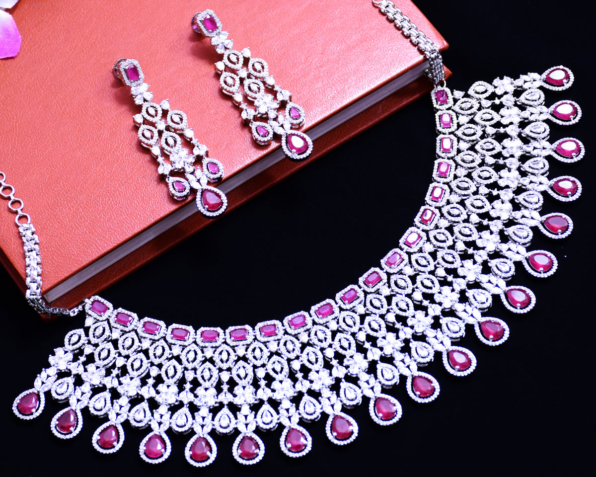 bridal pink diamond necklace