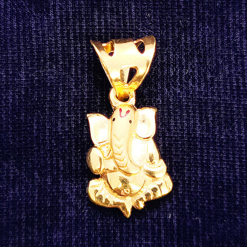 22 KT Gold Unisex Lord Ganesha Pendant (D4) - PAAIE