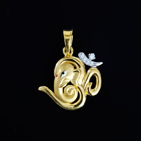 22 KT Gold Unisex Divinely Blessed Om Pendant (D19) - PAAIE