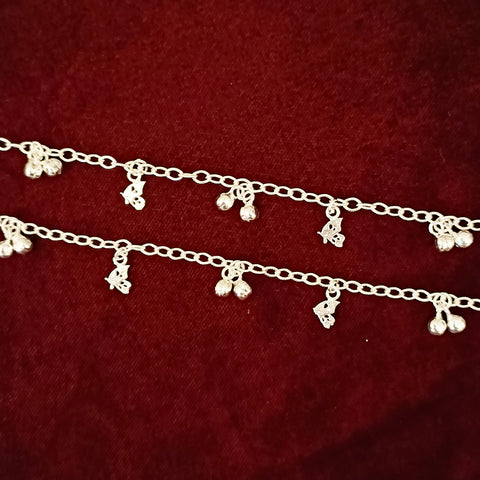 Silver Anklet 9.0 inches (Set of 2) - Design 129