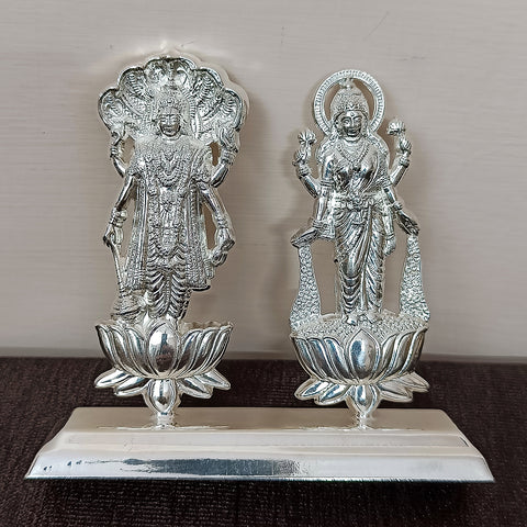925 Pure Silver Vishnu JI & Laxmi Ji Idol For House Warming (D13)