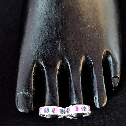 925 Silver Adjustable Toe Rings Pair (Design 129)