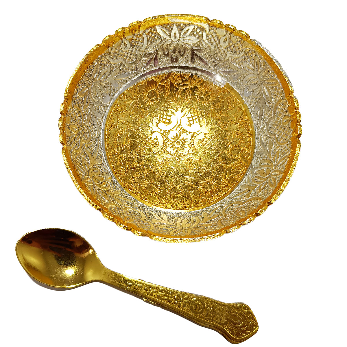 Gold and Silver Plated Serving Bowl, Decorative Serving Bowl, Return G