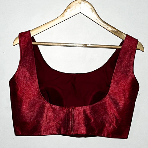 Trendy Maroon Color Designer Silk Blouse For Wedding & Party Wear (Design 1074)