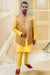 Designer Pastel Yellow Silk Kurta Pajama with Waist Coat (D95)