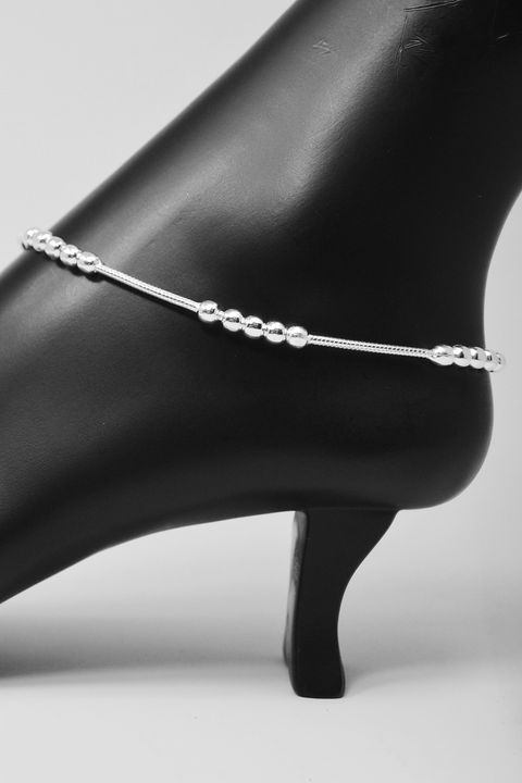 Silver Anklet (K5 Design) - 10.5 inches