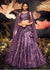 Purple Color Mirror Work Bridesmaid Embroidery Lehenga Choli(D233)