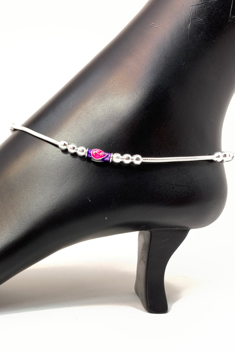 Silver Anklet (L7 Design) - 11.0 inches