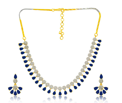 American Diamond and Semi-Precious Designer Necklace Set