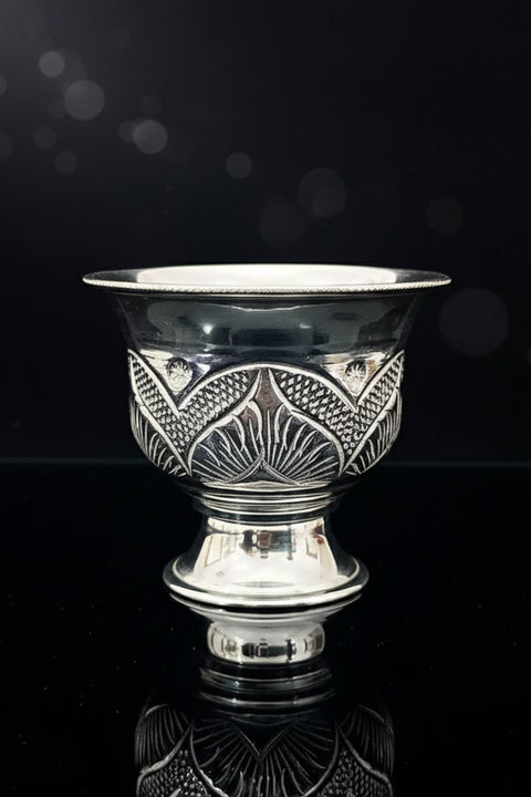 925 Solid Silver Designer Bowl / Cup / Sweet Bowl (Design 30) - PAAIE