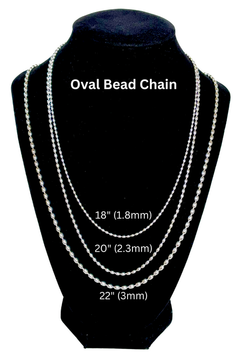 Oval Bead 925 Sterling Silver Chain | Elegant Jewelry (Design 24)