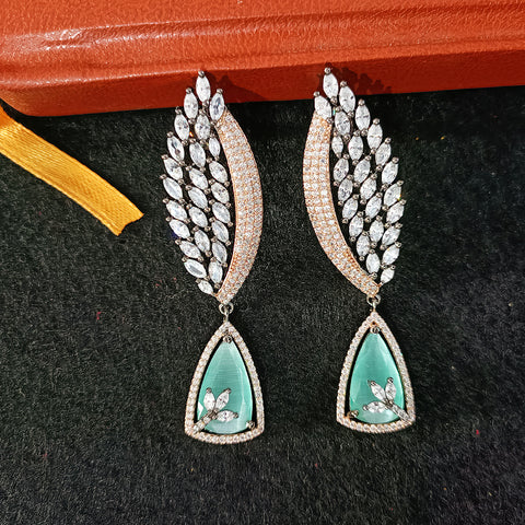 Oxidized  American Diamond Contemporary Earrings