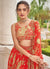 Designer Red Color Pure Faux Georgette Embroidered Wedding Festival Circular Lehenga Choli (D247)