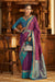 Purple & Blue Color Party Wear Banarasi Silk Saree (D709)