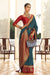 Teal Blue & Magenta Color Party Wear Banarasi Silk Saree (D711)