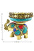 6 Inches Ethnic Design Brass Urli Over Brass Elephant Showpiece, Urli for Home Decor, Brass Decorative Urli Bowl, Gemstone Finished, Pack of 1(Design 91)