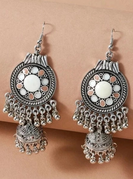 Afghan Ethnic Vintage Bell Tassel Drop Earrings