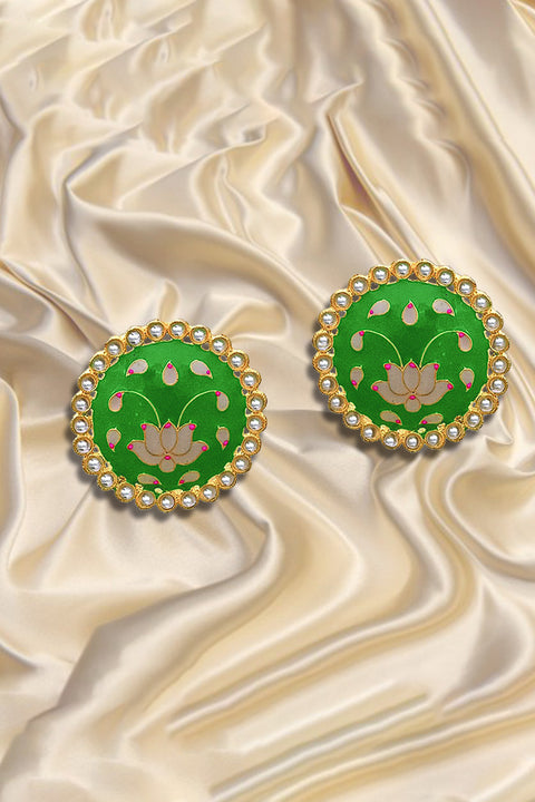 Beautiful Lotus Design Studs (E873)