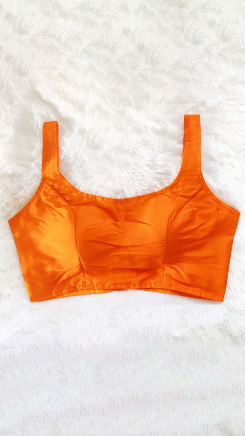 Alluring Orange Silk Fabric Blouse For Regular & Casual Wear (Design 248)