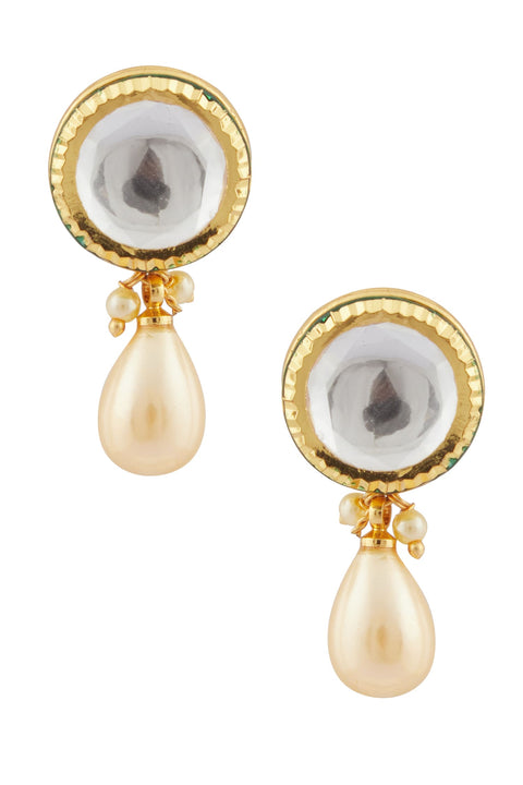 Designer Kundan Gold Plated Studs (E793)