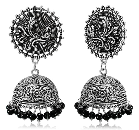 Round Oxidized Designer Jhumki