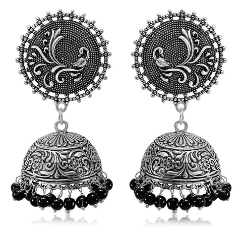 Round Oxidized Designer Jhumki