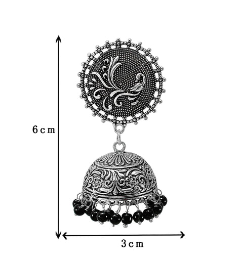 Round Oxidized Designer Jhumki