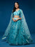 Sea Green Net Embroidered Floral Lehenga For Party Wear (D338)