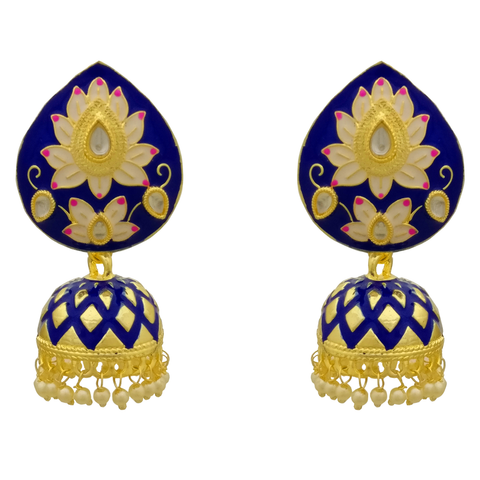 Multi Color Jhumki with Teardrop shape studs
