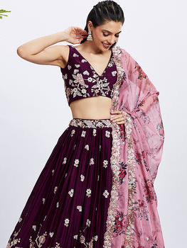Burgundy Lehenga