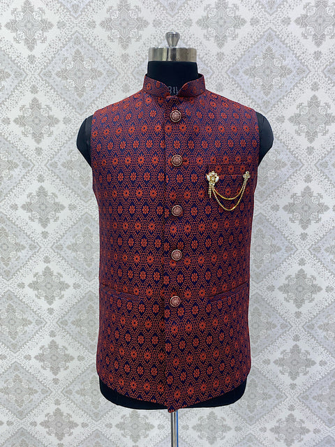 Men's Festive Nehru Jacket/Waistcoat in Party Wear (D241)