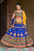 Navratri Wear Blue Color Embroidered Mirror Work Lehenga Choli In Cotton (D255)
