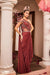 Designer Redwood Color Indo Western Gown/ Drape Saree For Party Wear (D55)