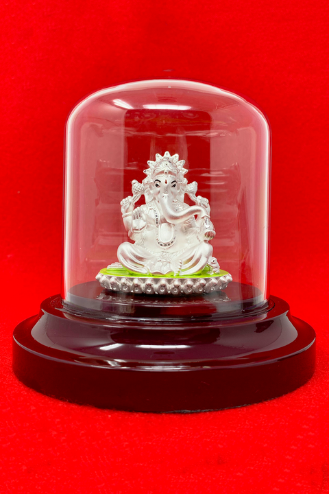 999 Pure Silver Large Circular Ganesha Square