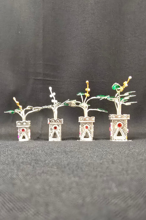 925 Solid Silver Tulsi Goddess Plant (D3)