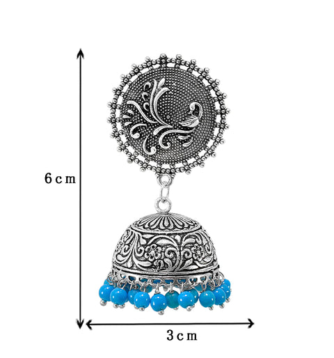 Round Oxidized Designer Jhumki