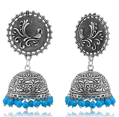 Round Oxidized Designer Jhumki