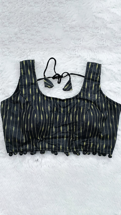Women's Cotton Designer Readymade Blouse with Ikkat Work (Design 214)