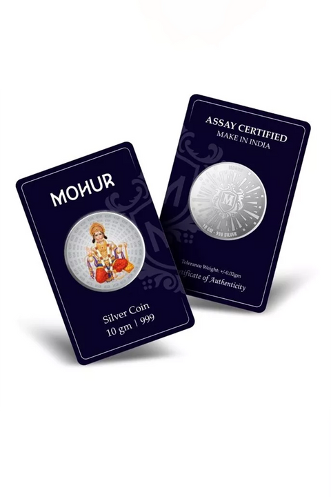 999 Pure Silver Hanuman Ji 10 Grams Coin (Design 23)