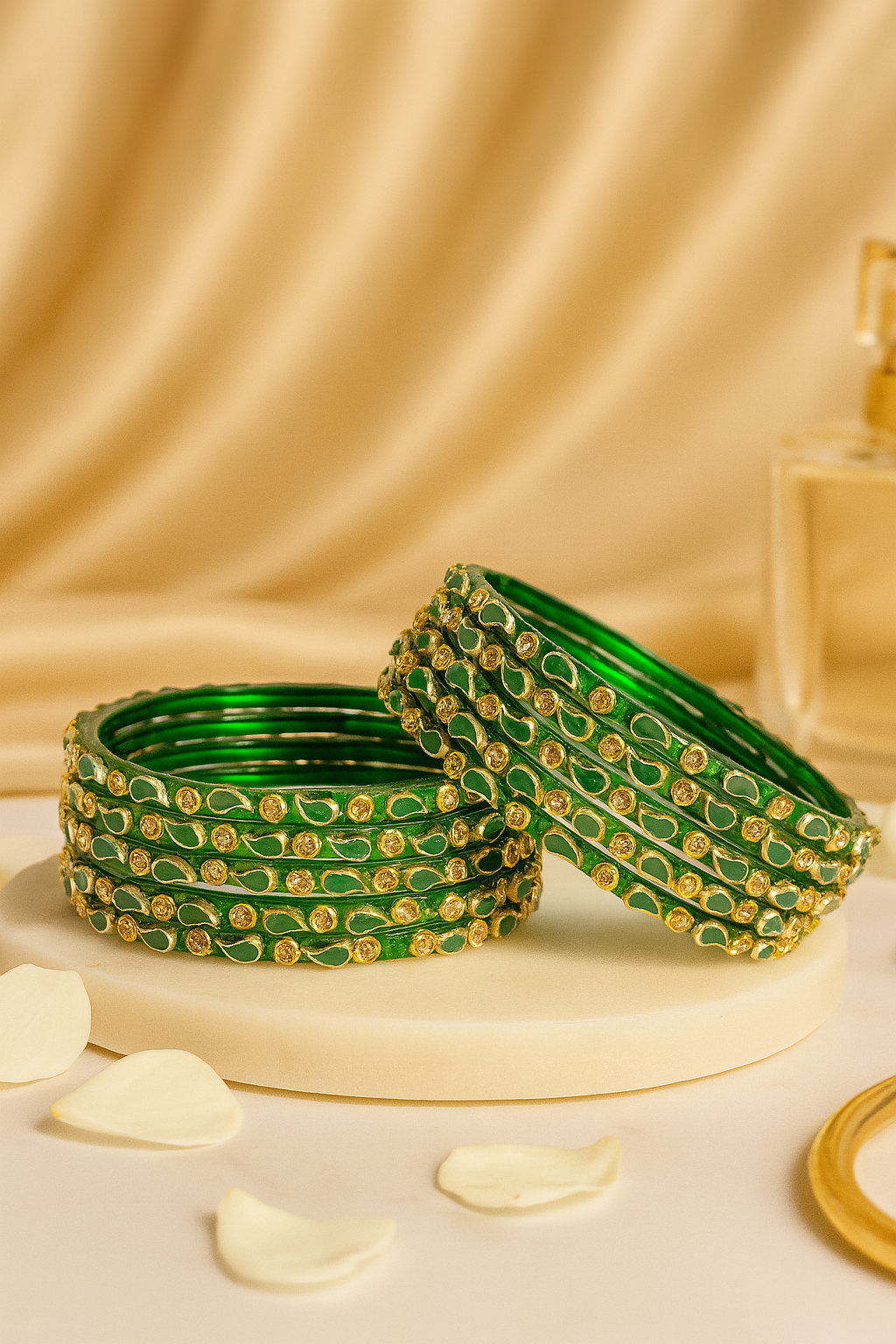 Elegant Green Glass Bangles