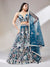 Teal Blue Net Multi-Sequins Work Lehenga For Party Wear (D340)