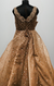 Designer Dark Golden Color Organza Gown With 3D Structured Design (D6)