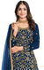 Designer Blue Color Embroidery & Mirror Work Readymade Salwar Suit in Silk (D926)