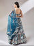 Teal Blue Net Multi-Sequins Work Lehenga For Party Wear (D340)