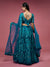 Teal Blue Net Embroidered Floral Lehenga For Party Wear (D337)